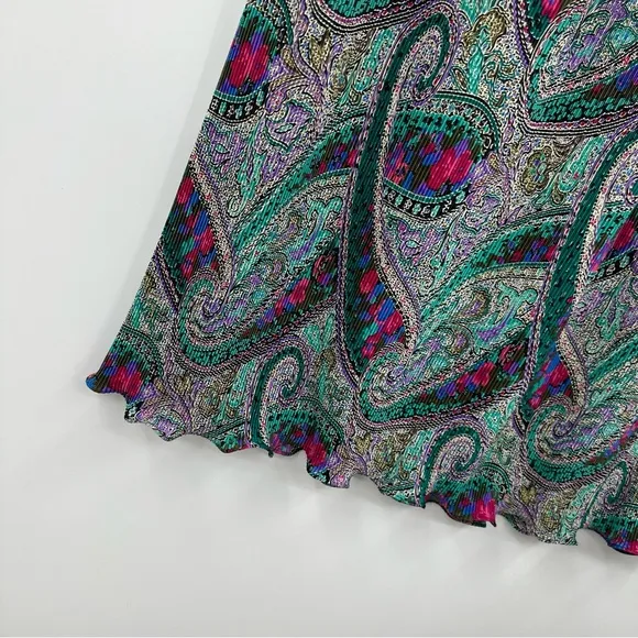 Vintage 90s Paisley Two Piece Set Skirt And Shirt Size Medium Early 90s