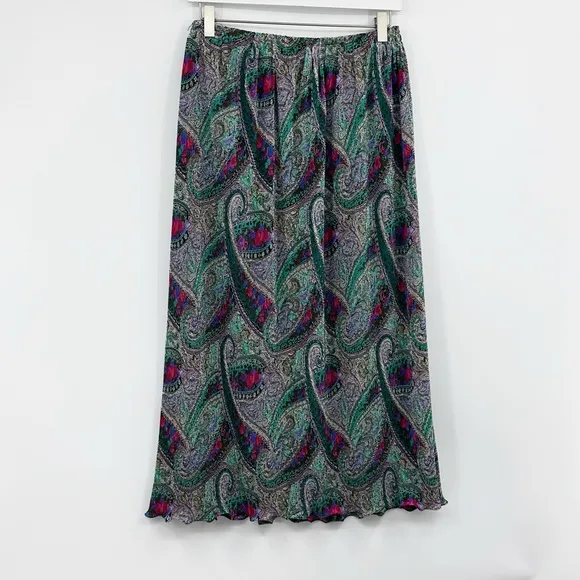 Vintage 90s Paisley Two Piece Set Skirt And Shirt Size Medium Early 90s