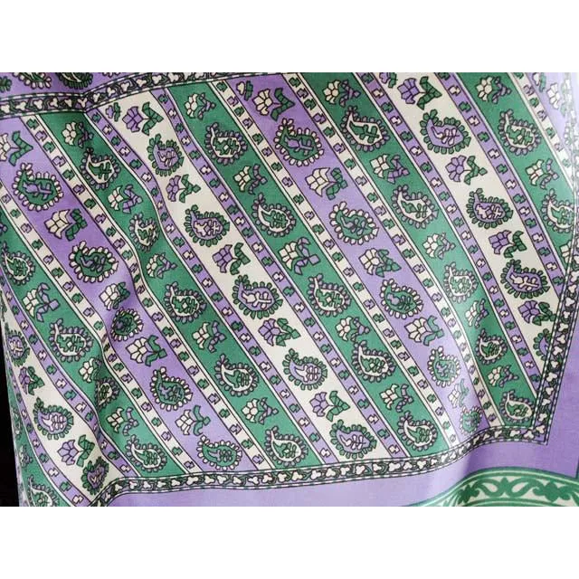 Vintage Acetate Scarf Sally Gee Purples & Greens 1960s