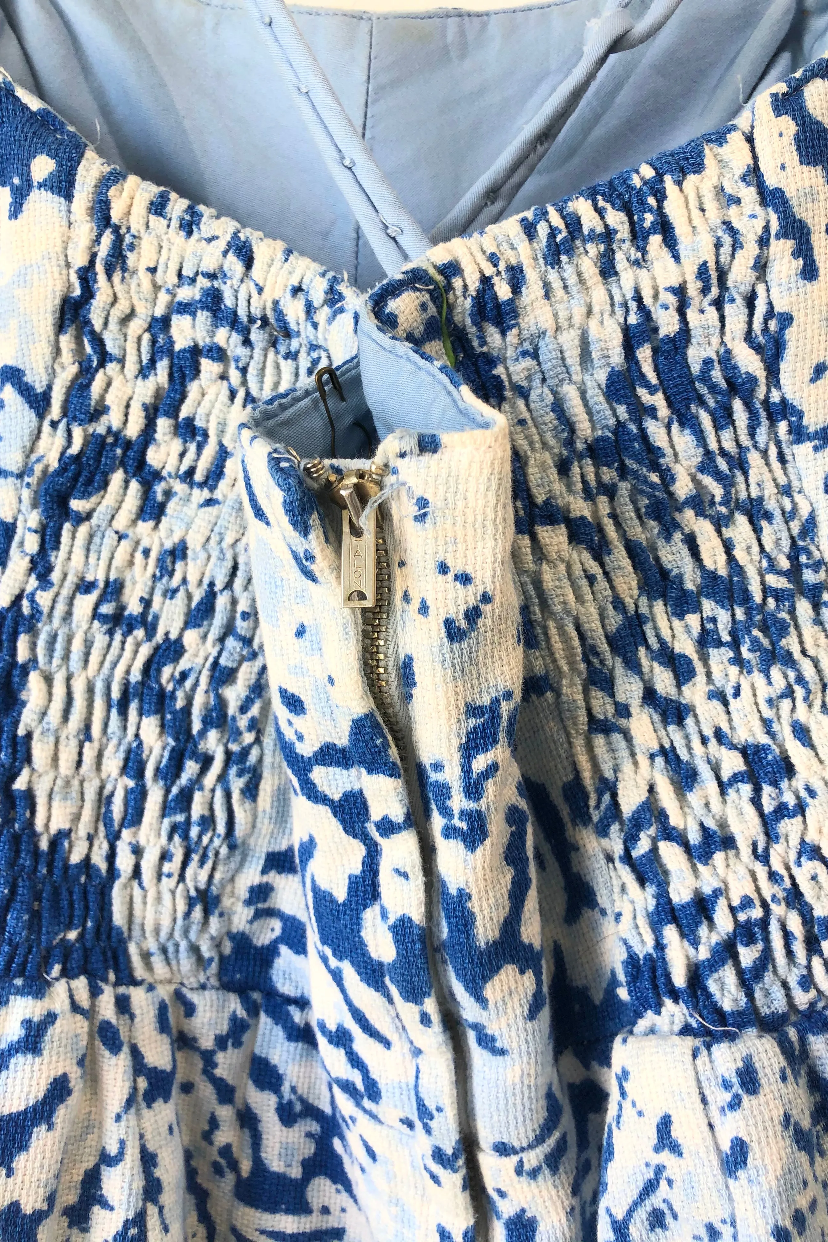 Vintage Blue Floral Swimsuit