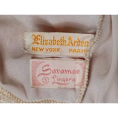 Vintage Half Slip Silk Paisley Appliqué Elizabeth Arden 1950S Small