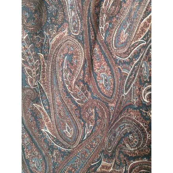 Vintage Liberty Plus All Wool Paisley Skirt elastic waist 1970's S/M