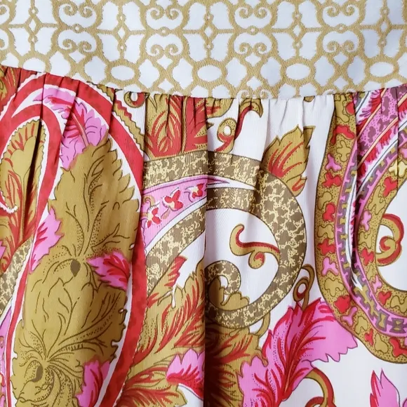 Vintage Milly Silk Paisley Print Skirt