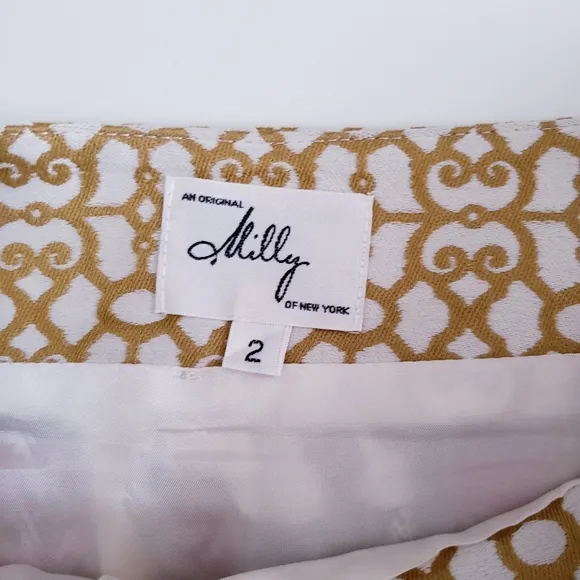 Vintage Milly Silk Paisley Print Skirt