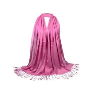 Vintage Shinny Silky Long Scarf - Leather Pink