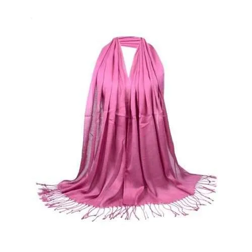 Vintage Shinny Silky Long Scarf - Leather Pink