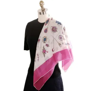 Vintage Silk Scarf C.J. CO. Rico Scarf Japan Vintage Jewelry Motif 1940s
