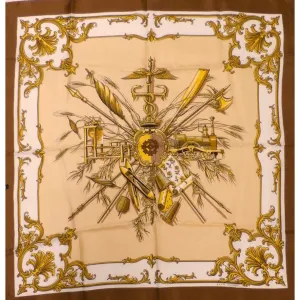 Vintage  Silk Scarf Engineering Theme 1950S S.A.C.M.  Mulhouse