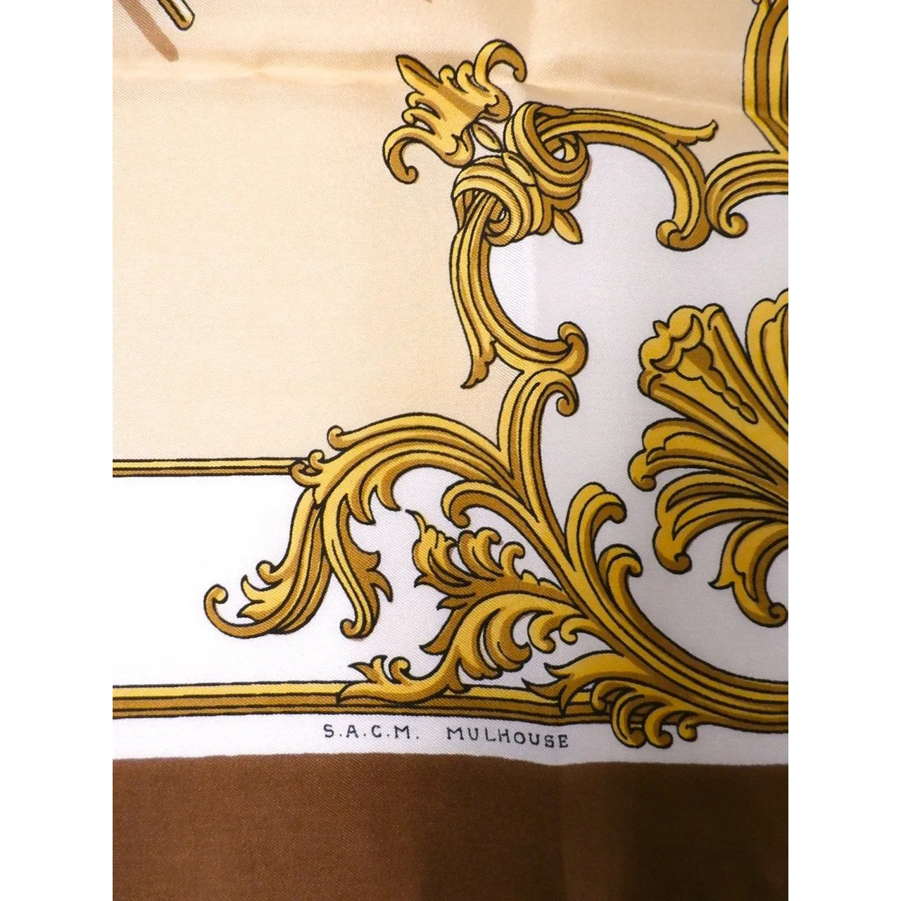 Vintage  Silk Scarf Engineering Theme 1950S S.A.C.M.  Mulhouse