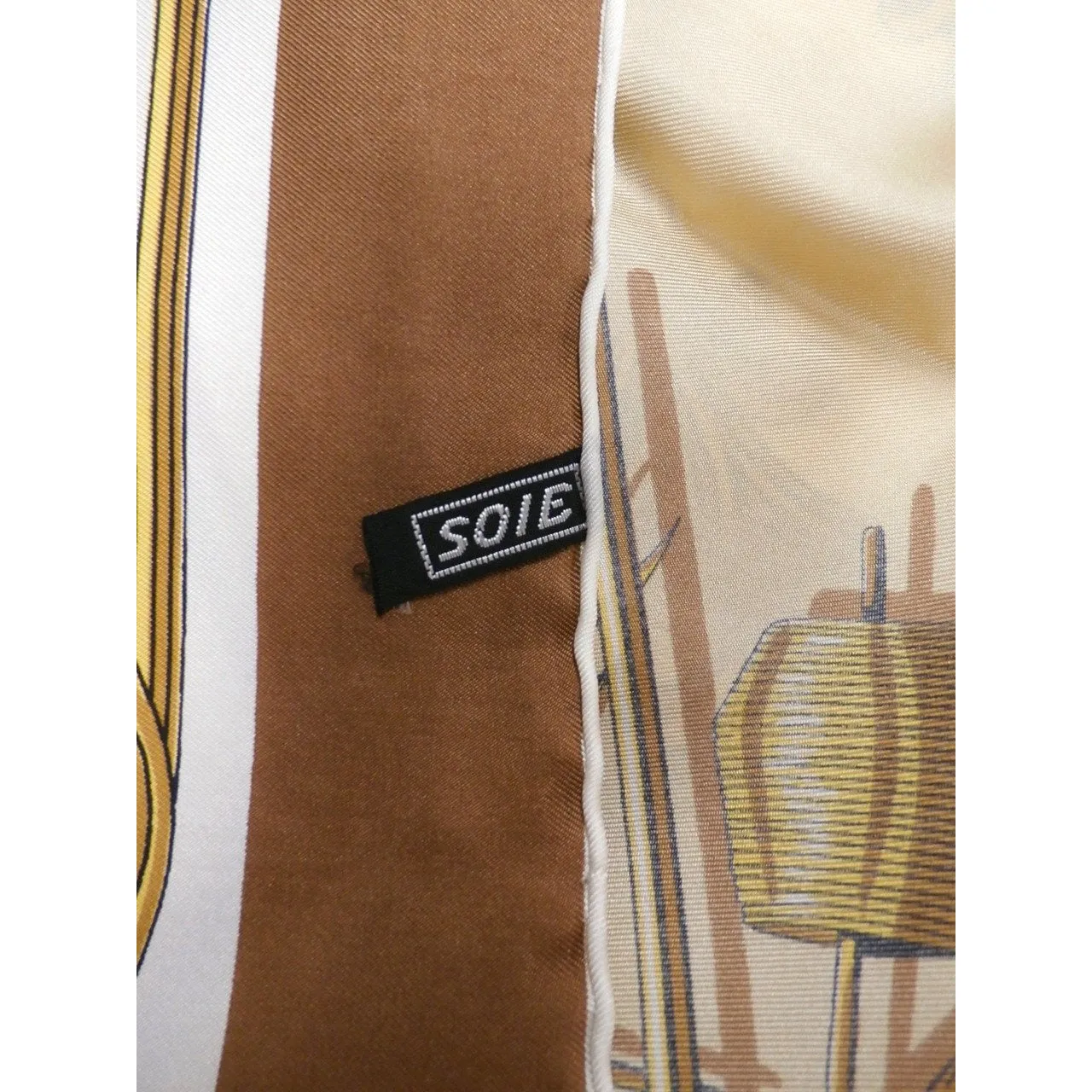Vintage  Silk Scarf Engineering Theme 1950S S.A.C.M.  Mulhouse