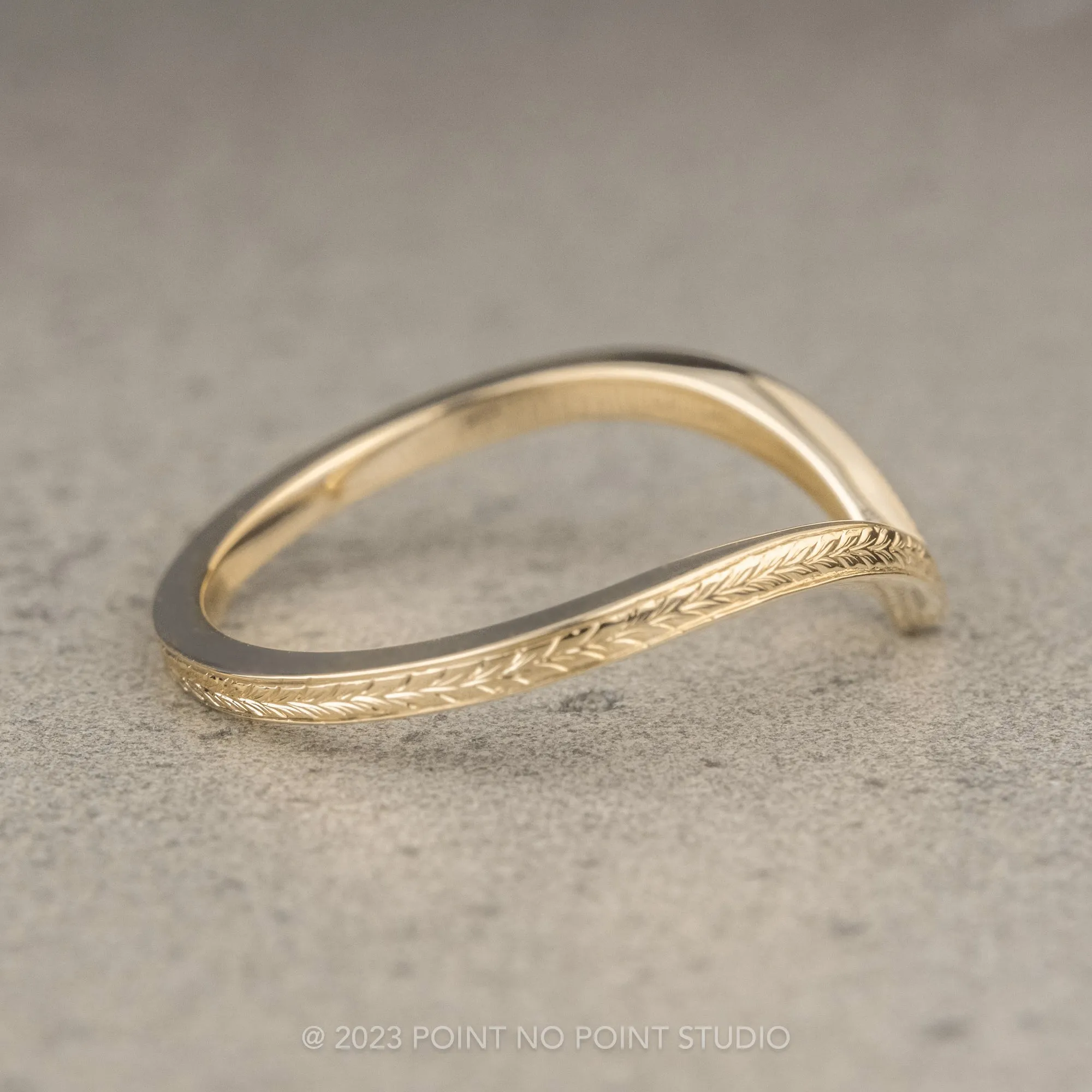 Vintage Vivian Wedding Band, 14k Yellow Gold