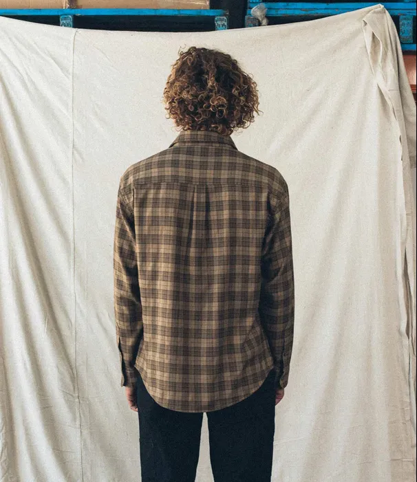 VIVIAN LS CHECK SHIRT - CHOCOLATE