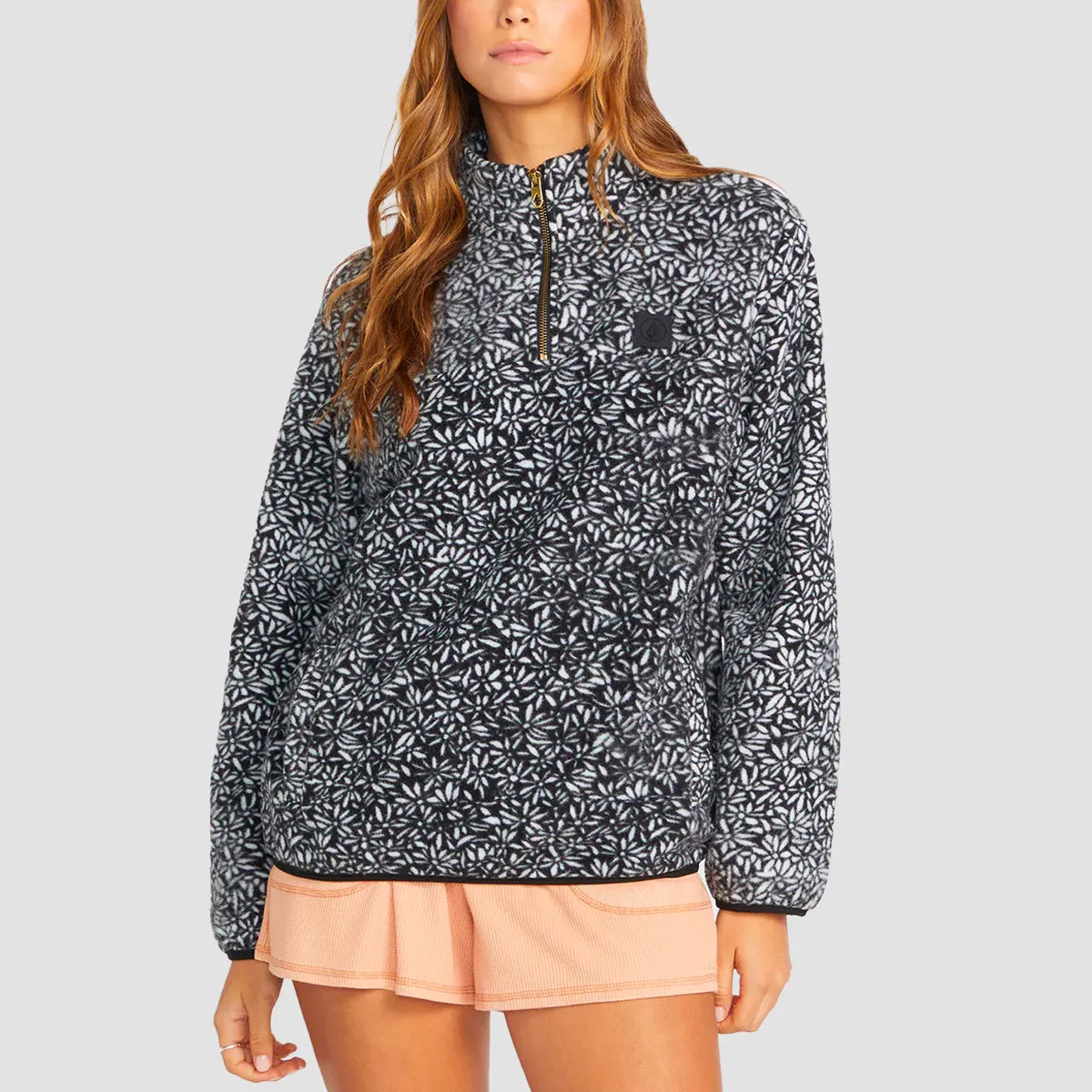 Volcom Pheelin It Mock Neck Sweatshirt Cloud - Womens