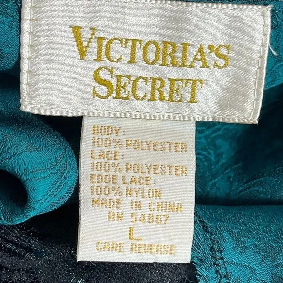 VS Gold Label Vintage Green Paisley Chemise Sz L