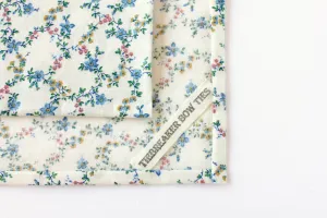 White, Blue, & Pink Floral Pocket Square