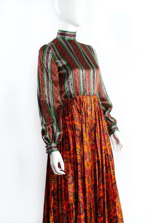 Wide Leg Paisley Silk Jumpsuit