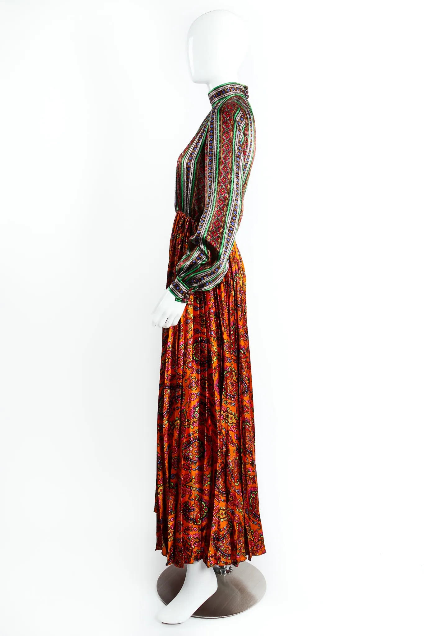 Wide Leg Paisley Silk Jumpsuit