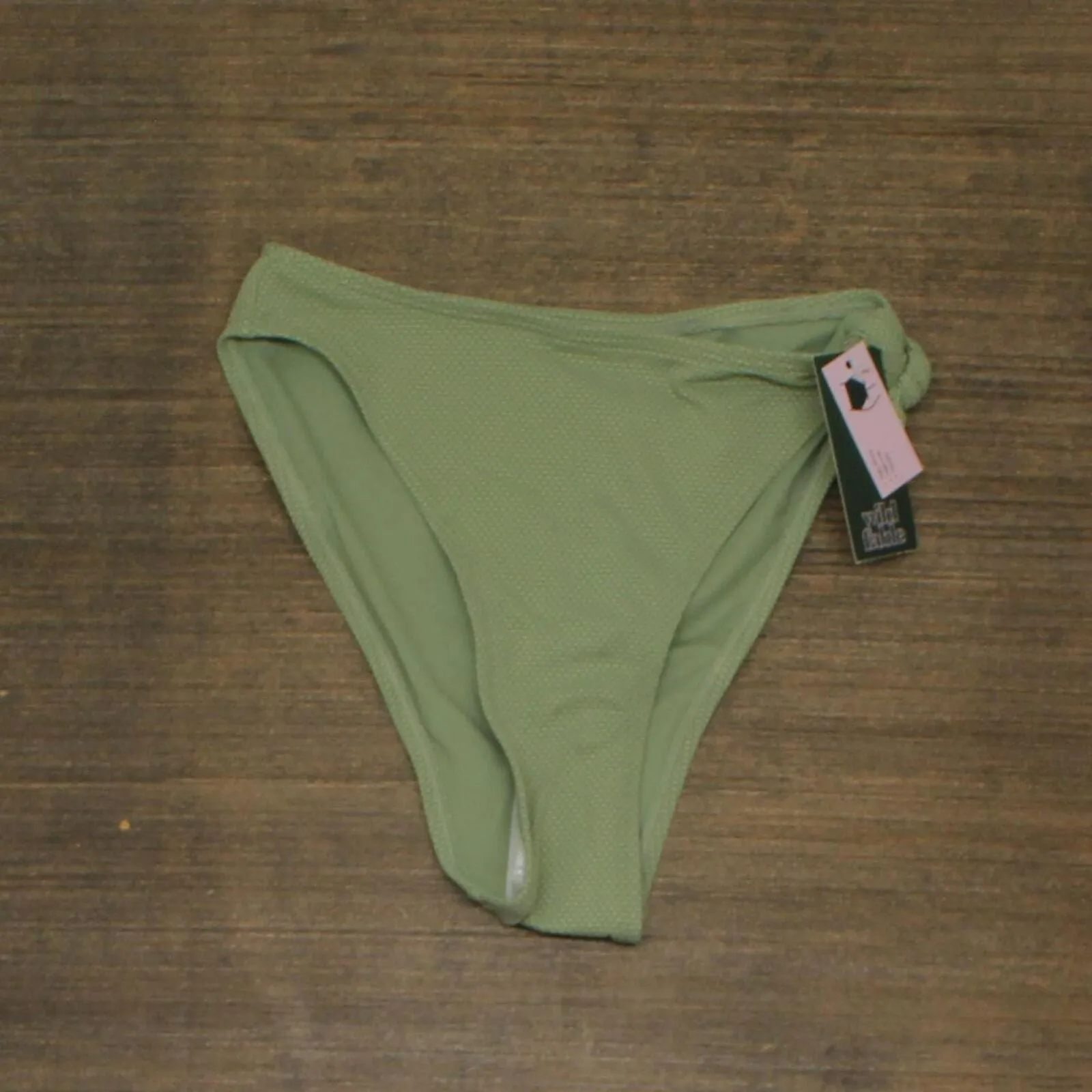 Wild Fable Pique Textured High Leg Cheeky High Waist Bikini Bottom PID-G84EPG