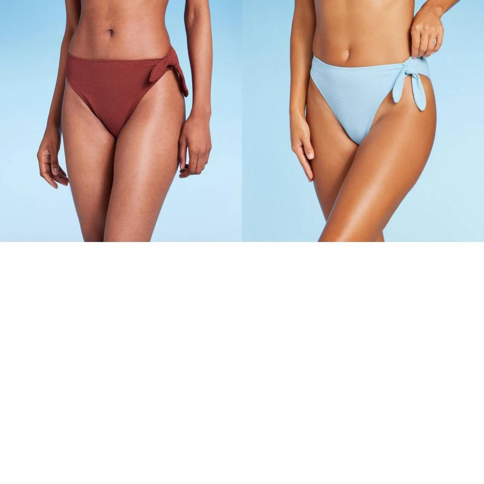 Wild Fable Pique Textured High Leg Cheeky High Waist Bikini Bottom PID-G84EPG