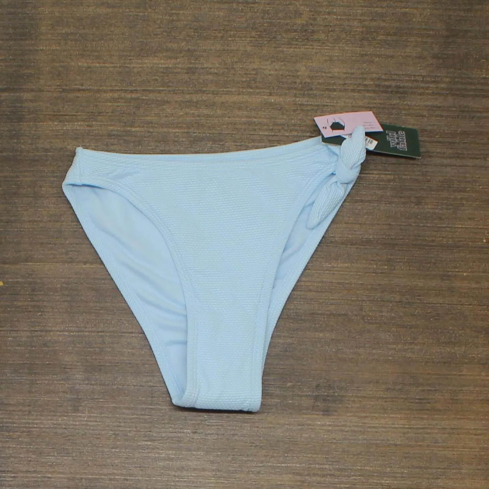 Wild Fable Pique Textured High Leg Cheeky High Waist Bikini Bottom PID-G84EPG