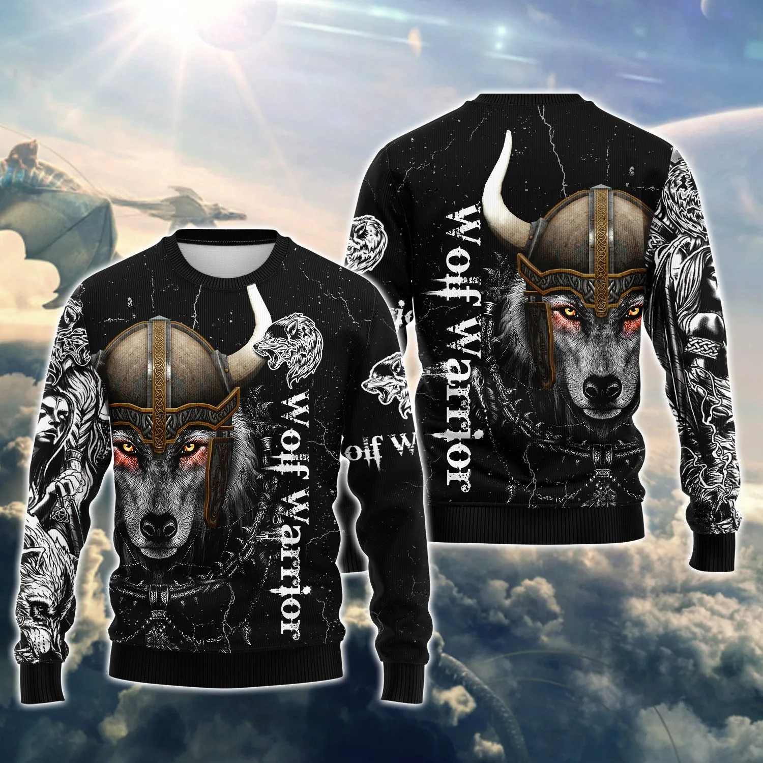 Wolf Warrior Tattoo 3D Full Print Shirts