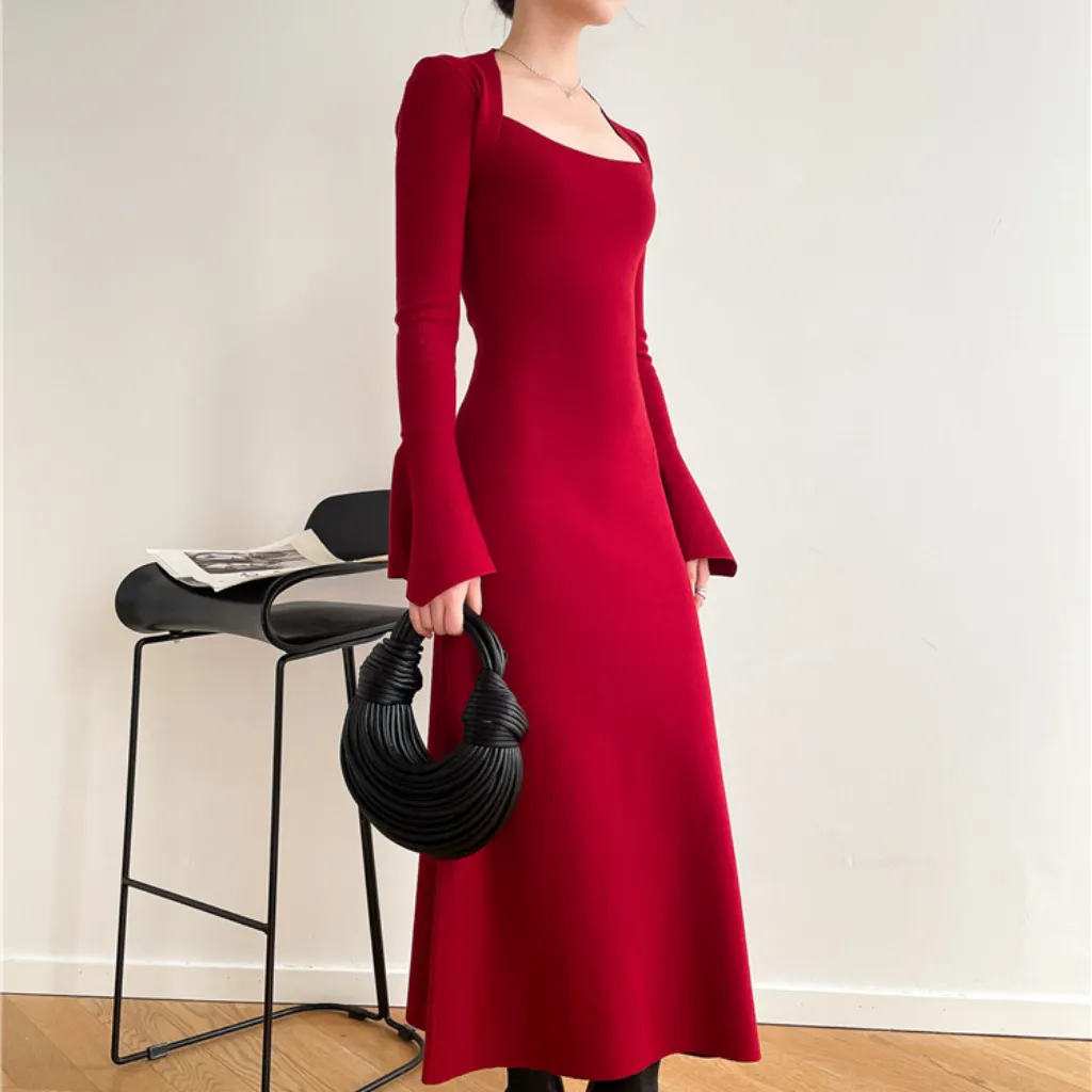 Women's Simple Solid Color Slim Dress