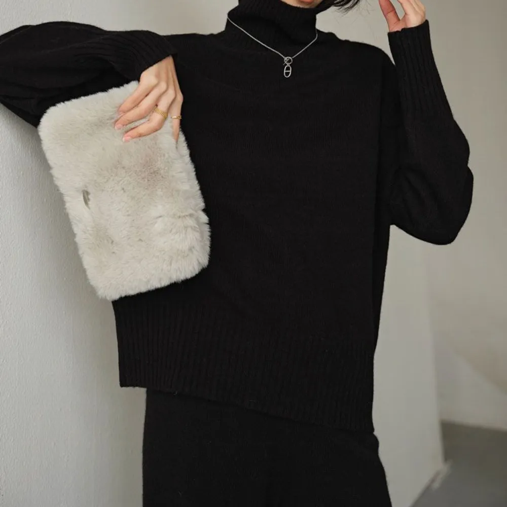 Women's Solid Color Turtleneck Sweater