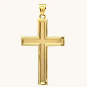 XXL 14K GOLD PLAIN POLISHED CROSS PENDANT