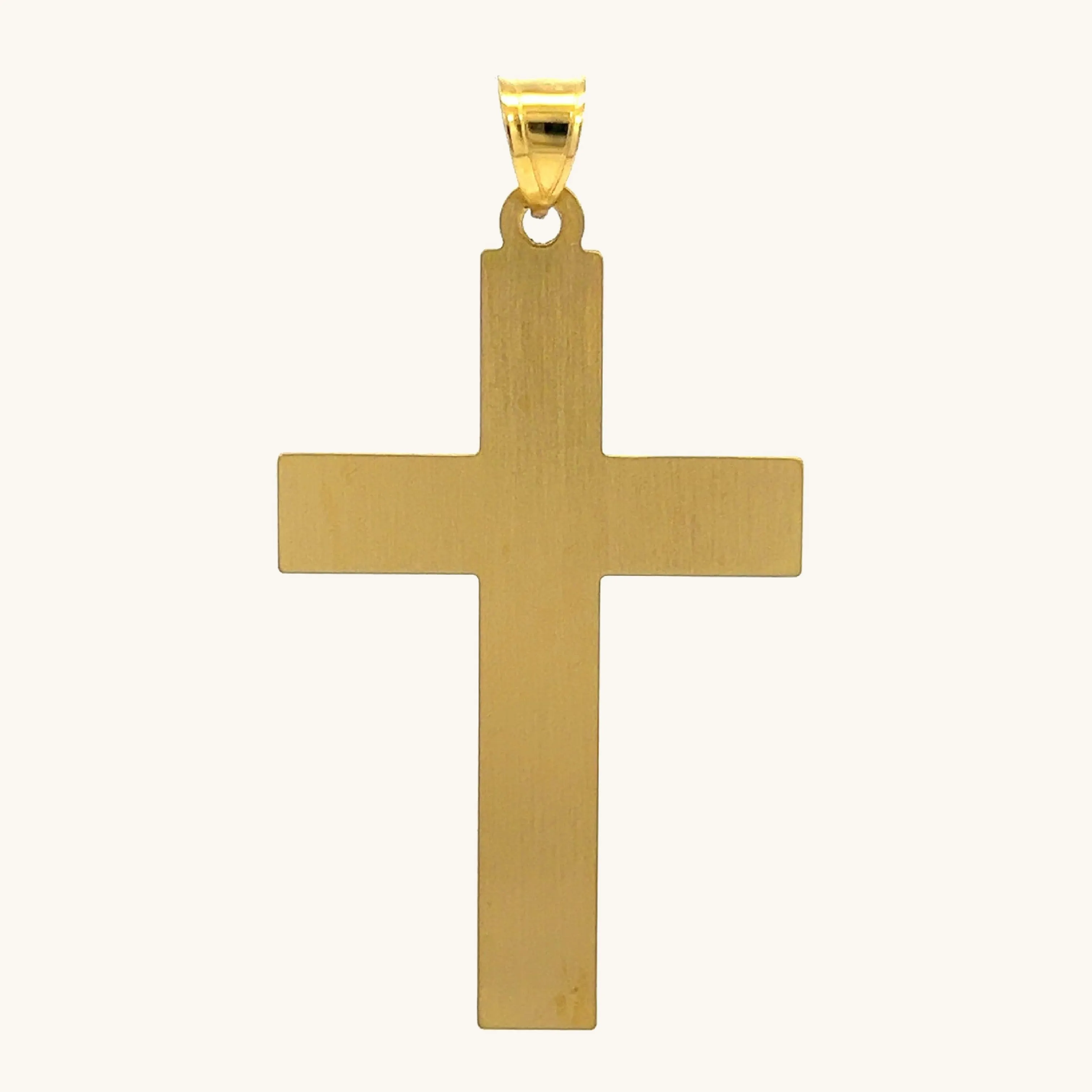 XXL 14K GOLD PLAIN POLISHED CROSS PENDANT