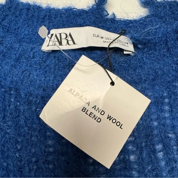 ZARA | Alpaca-Wool Blend Distressed Sweater NWT