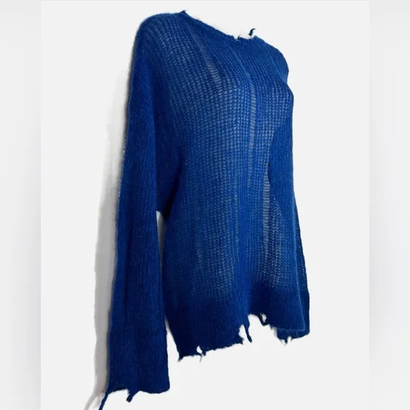 ZARA | Alpaca-Wool Blend Distressed Sweater NWT