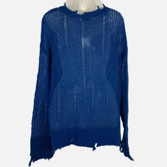ZARA | Alpaca-Wool Blend Distressed Sweater NWT