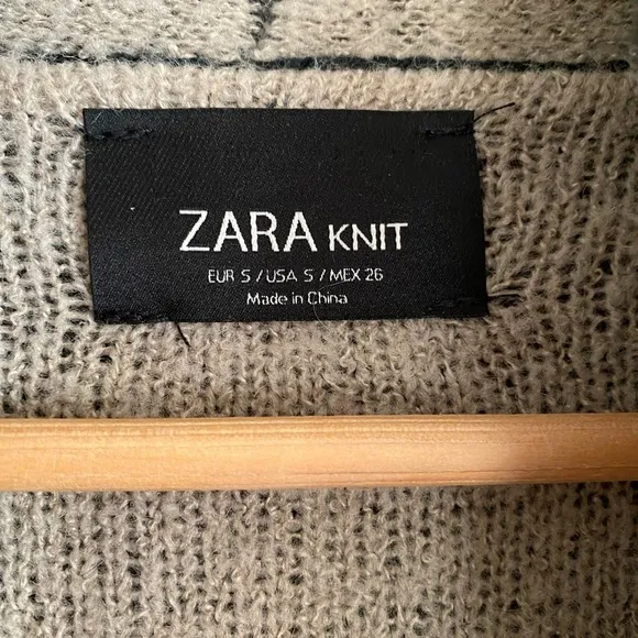 ZARA Knit Supersoft Cozy Wool Blend Drape Front Boho Sweater Cardigan Size S