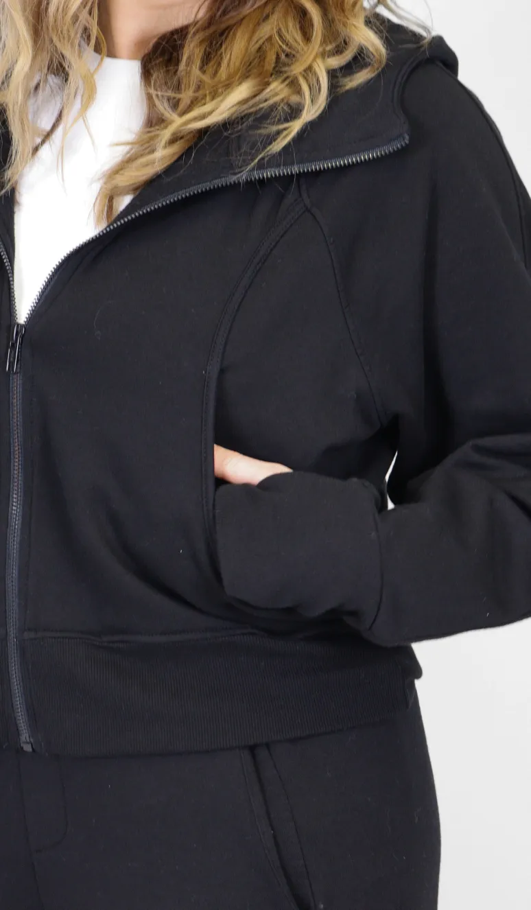 Zip-Up Hoodie Black