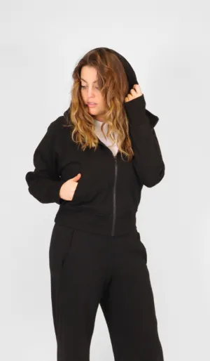 Zip-Up Hoodie Black