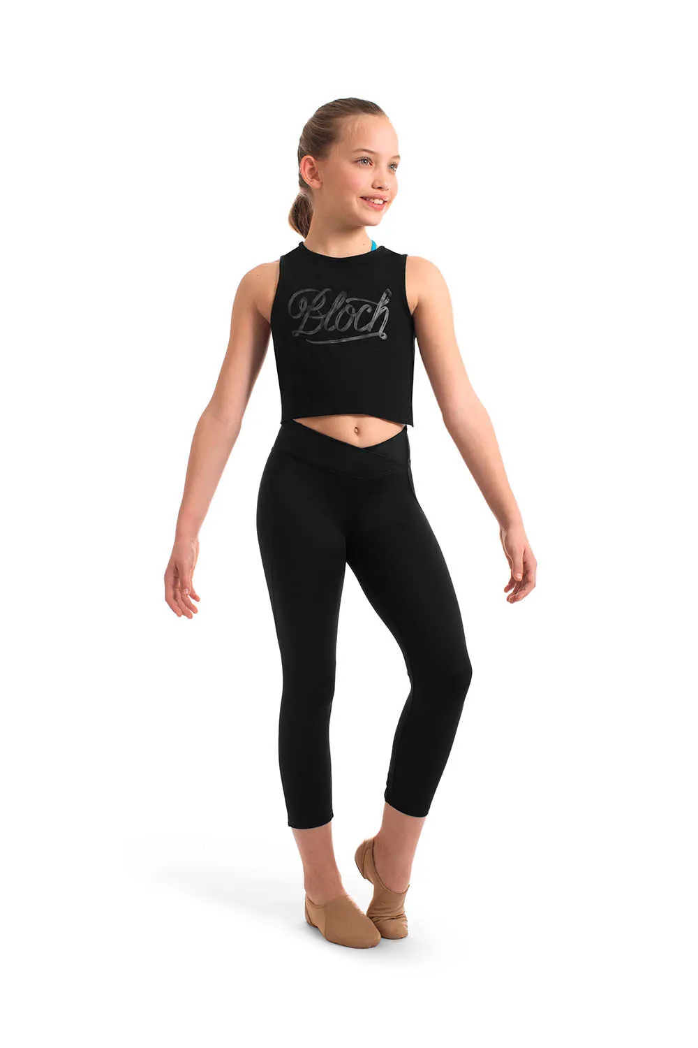 ZS55070G - Bloch Zia Bloch Print Twist Back Girls Tank Top