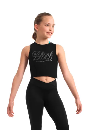 ZS55070G - Bloch Zia Bloch Print Twist Back Girls Tank Top