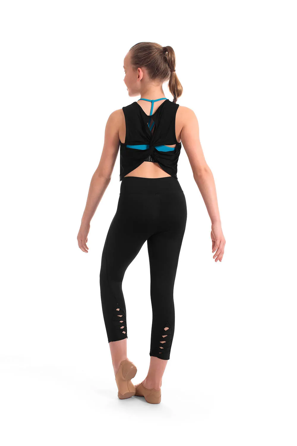 ZS55070G - Bloch Zia Bloch Print Twist Back Girls Tank Top